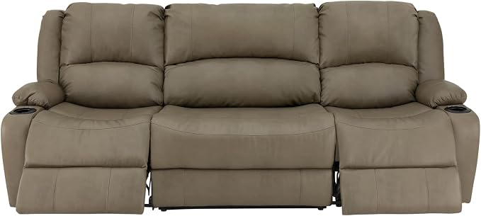 RecPro Charles 94" Powered Triple RV Wall Hugger Recliner | Drop Down Console | RV Furniture with Upgraded 2023 Fabric (Putty)