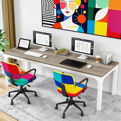 Practical Computer Desk,Rectangle Conference Table,Executive Desk(Only Table) (Taupe + MDF+Iron)