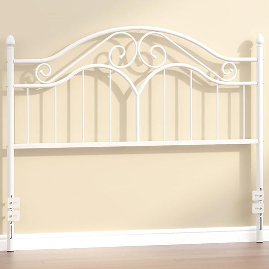 Headboard for Queen Size Bed Frame Vintage Bed Metal Headboard Only | Platform Bed Headboard,Height Adjustable,Sturdy and Stable,Easy Assembly,White