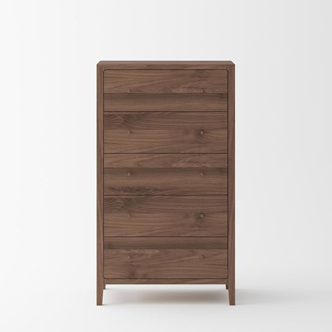 Crafters and Weavers Isabella Mid Century Solid Black Walnut Queen Bedroom Set
