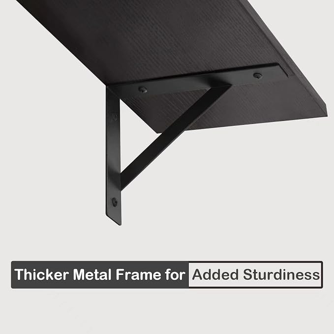 DINZI LVJ Long Wall Shelves, 47.3Inch Wall Mounted Shelves Set of 2, Extra Large Wall Storage Ledges with Sturdy Metal Brackets for Living Room, Bathroom, Bedroom, Kitchen, Espresso