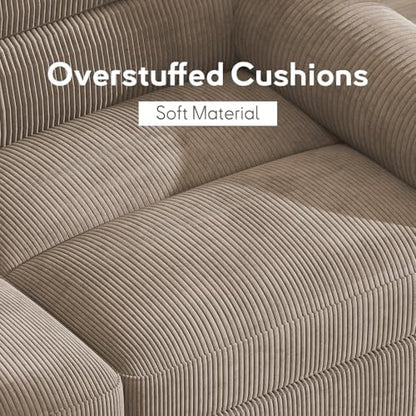 Bonzy Home Modular Sectional couches for Living Room, L Shaped Sofa, Brown