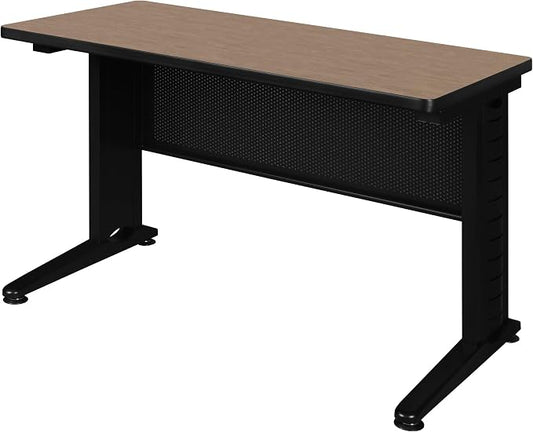 Regency Fusion 48 x 24 in. Training Table – Durable Edge Banding, Vented C-Leg Wire Management for Classroom, Office, and Training Room Workstations (Noble Oak)