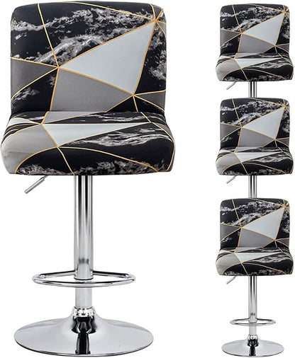 Levoberg Bar Stools Cover Set of 4 Printed Armless Swivel Barstools Slipcovers with Backs Stretch Square Counter Height Bar Stools Covers Mid Low Back Chair Cover for Kitchen Dining Room Bar #15