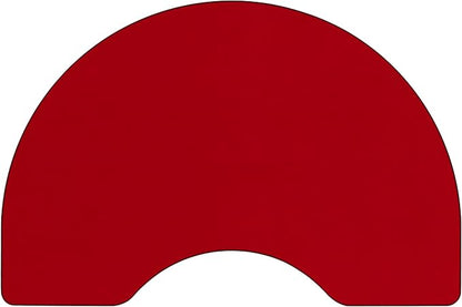 Flash Furniture Wren 48''W x 72''L Kidney Red Thermal Laminate Activity Table - Height Adjustable Short Legs