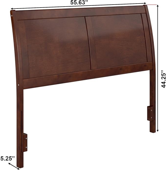 AFI, Portland Full Sleigh Solid Wood Panel Headboard, Walnut