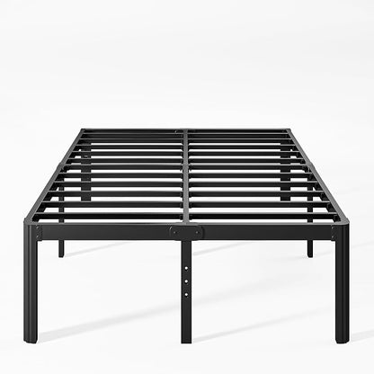 18 Inch High Platform California King Bed Frames No Box Spring Needed, Metal Cal King Bed Frame, Noise Free, Easy Assembly, Heavy Duty, Black