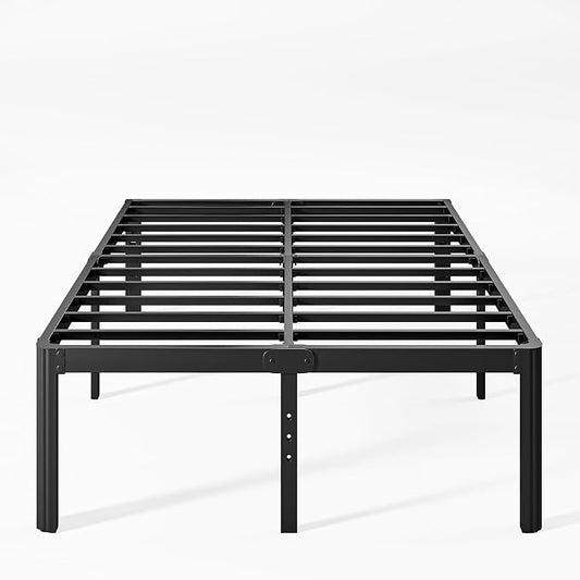 18 Inch High Platform California King Bed Frames No Box Spring Needed, Metal Cal King Bed Frame, Noise Free, Easy Assembly, Heavy Duty, Black