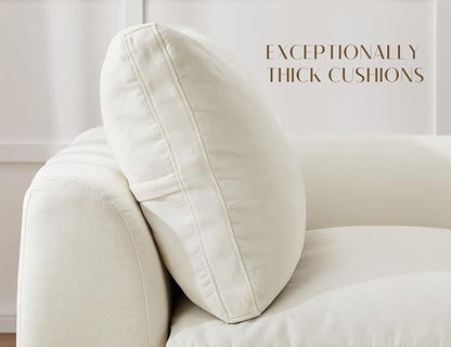 ohllob 48.6" Single Sofa, Small Boneless Couches for Living Room, Cloud Couch for Bedroom, Office, Warm White