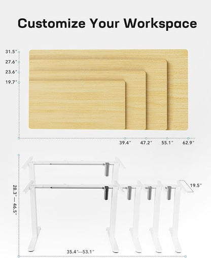 Marsail Standing Desk Frame,Electric Standing Desk Legs with Powerful Motor,Height-Adjustable Desk Frame with 176 lbs Max Load for Various Desktops,Stand up Desk Legs with 4 Memory Presets, Frame Only