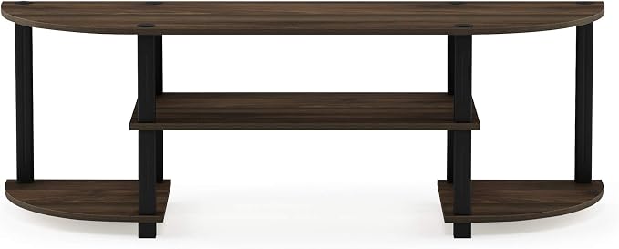 Furinno Turn-S-Tube Wide TV Entertainment Center, Columbia Walnut/Black