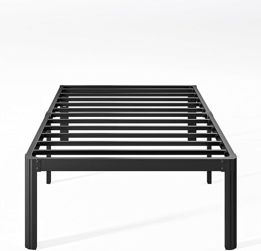 16 Inch High Platform Twin XL Bed Frames No Box Spring Needed, Metal Twin XL Bed Frame, Noise Free, Easy Assembly, Heavy Duty, Black
