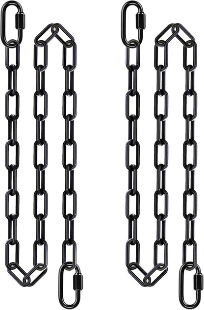 BeneLabel 2Pcs 65" Swing Chain Heavy Duty 1000 LBs Capacity Hanging Chains Porch Swing Chains and Hooks Black Coated Chain for Hammock Chairs, Hanging Chair, Punching Bags, for Indoor and Outdoor