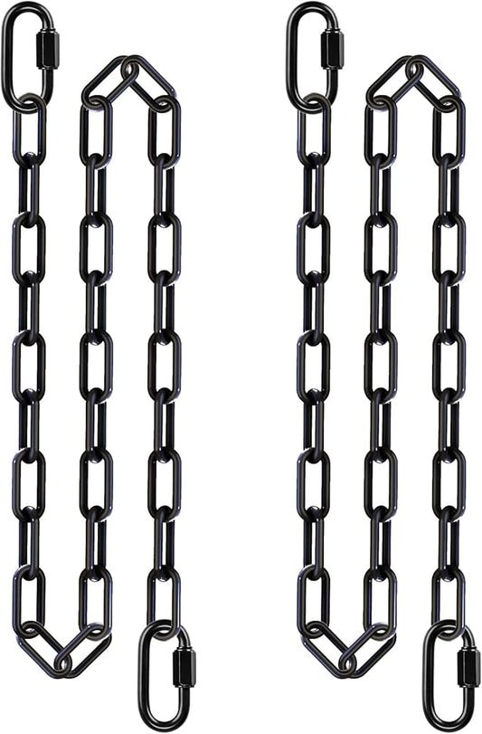 BeneLabel 2Pcs 65" Swing Chain Heavy Duty 1000 LBs Capacity Hanging Chains Porch Swing Chains and Hooks Black Coated Chain for Hammock Chairs, Hanging Chair, Punching Bags, for Indoor and Outdoor