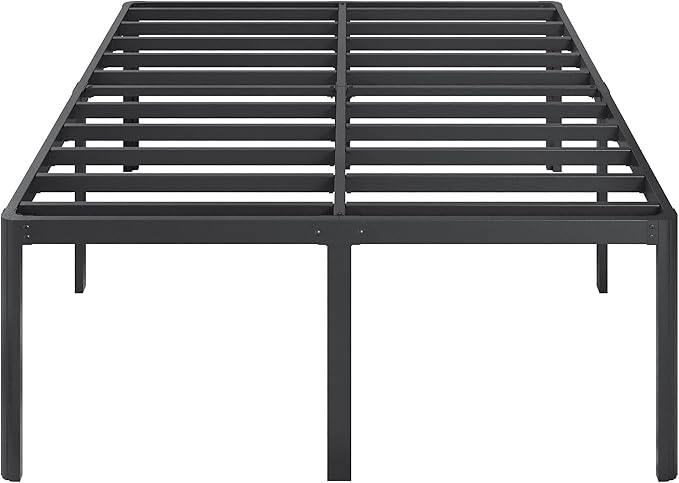 Lutown-Teen 22 Inch High King Bed Frame with Rounded Corner Legs, Sturdy Mattress Foundation, Heavy Duty Metal King Size Platform No Box Spring Needed, Noise Free, Easy Assembly, Black