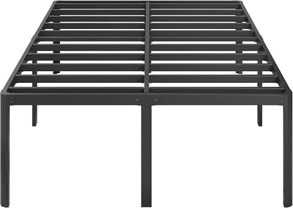 Lutown-Teen 22 Inch High King Bed Frame with Rounded Corner Legs, Sturdy Mattress Foundation, Heavy Duty Metal King Size Platform No Box Spring Needed, Noise Free, Easy Assembly, Black