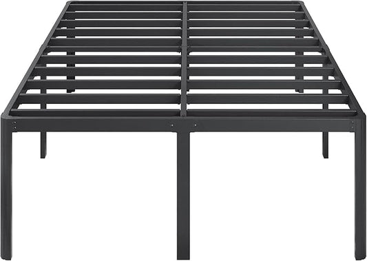 Lutown-Teen 22 Inch High King Bed Frame with Rounded Corner Legs, Sturdy Mattress Foundation, Heavy Duty Metal King Size Platform No Box Spring Needed, Noise Free, Easy Assembly, Black