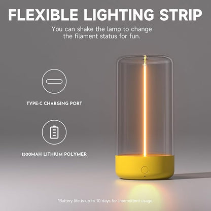 AUGE LIGHT Mini Minimalist Table Lamp Cordless Lamp Rechargeable Table Lamp Portable Nightstand Lamps Desk Lamps for Home Office Unique Ambient Light Mood Lighting for Desk Decor Beside(Yellow)