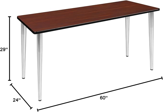 Romig Arco 60 x 24 in. Training Seminar Table- Cherry Top, Chrome Tapered Legs