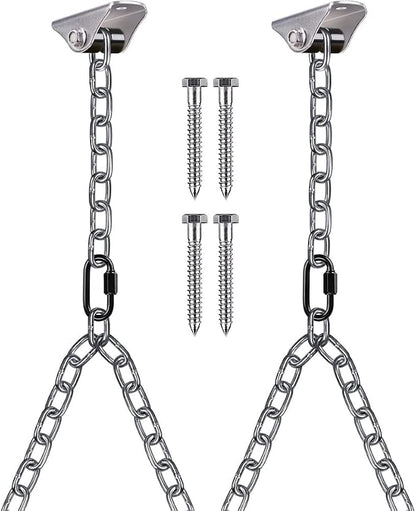 BeneLabel 2Pcs 105" (8.75 ft) Porch Swing Chain Kit 1000 LB Capacity Porch Swing Hanger with Silver Chains for Indoor Outdoor Bench Chair, Hanging Chairs