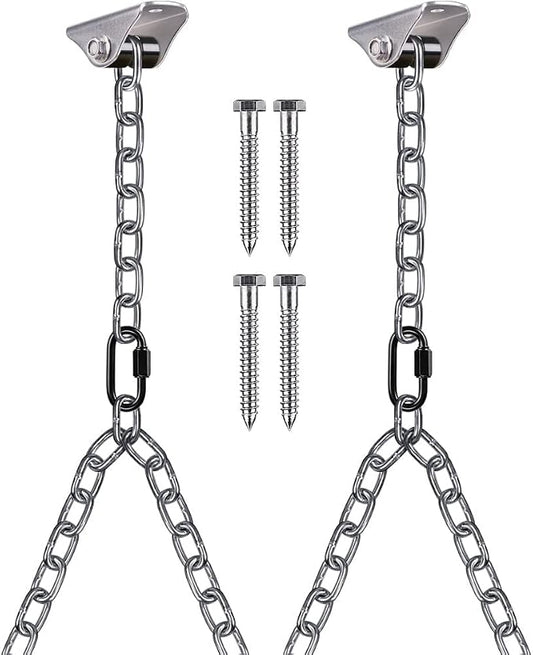 BeneLabel 2Pcs 105" (8.75 ft) Porch Swing Chain Kit 1000 LB Capacity Porch Swing Hanger with Silver Chains for Indoor Outdoor Bench Chair, Hanging Chairs