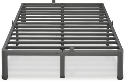 VIPSHOW 7 Inch Queen Bed Frame, 3500Lbs Heavy Duty Metal Platform with Round Corner Legs Mattress Slide Stopper, Steel Slat Support No Box Spring Needed, Noise Free, Non-Slip, Easy Assembly