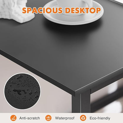 Sweetcrispy 32 Inch Small Computer Desk, Home Office Desk, Small Study Workstation for Bedroom, Study Table with X-Shaped, Modern Simple Gaming Table, Black