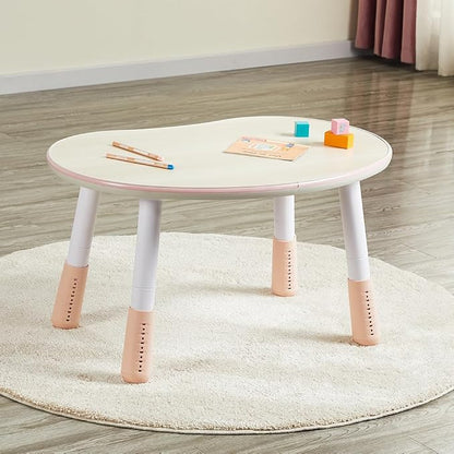 Children's Table, Height Adjustable Kids Play Table, Graffiti-Ready Kids Art Table. Suitable for Home & Kindergarten, Pink