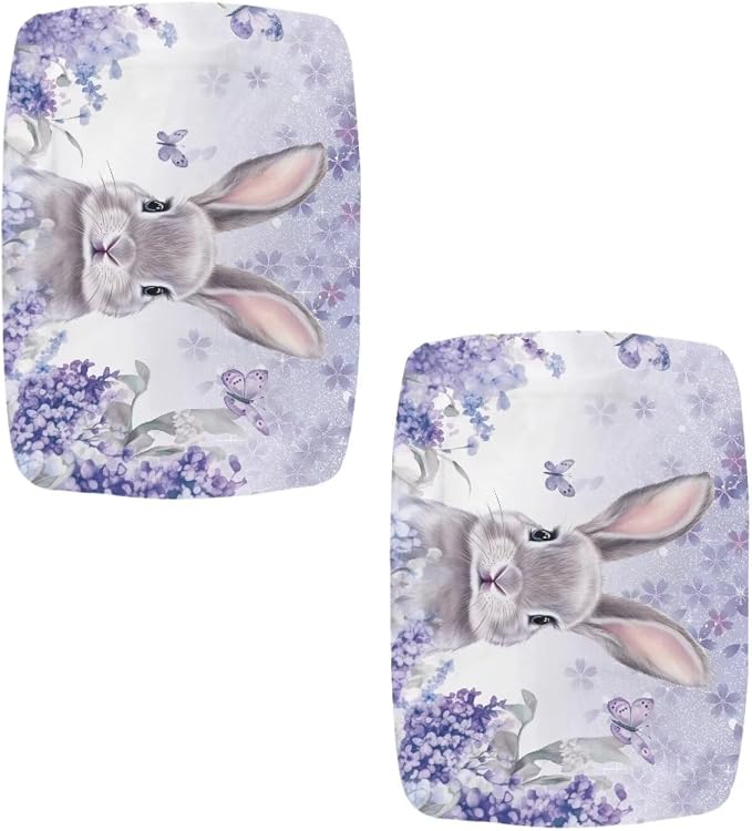 Easter Rabbit Bar Stool Covers Rectangle Set of 2 Stretch Barstool Seat Cover Rectangle Removable Bar Stool Seat Covers Bench Slipcover Vanity Chair Cover