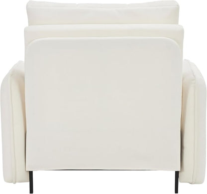 ERYE Modern Foldable Chair Sofa Convertible Pull Out Sleeper Sofabed,Single Seat Tufted Upholstered Sofa Convertible Chaise Lounge Bed with USB-Ports and Side Pockets