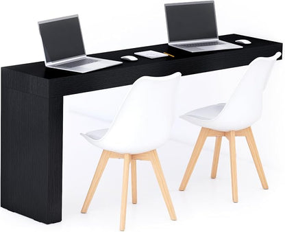 Mobili Fiver, Evolution Desk 70.9 x 15.7 in, Ashwood Black with One Leg, Made in Italy