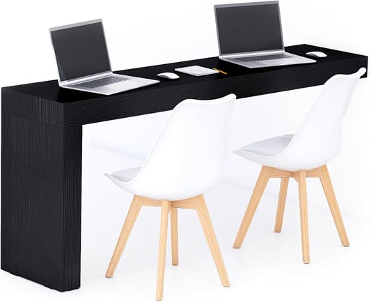 Mobili Fiver, Evolution Desk 70.9 x 15.7 in, Ashwood Black with One Leg, Made in Italy