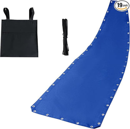 Replacement Reinforced Mesh and Durable Rope Set for Hanging Lounge Chair Chaise Lounger, Comes with a Hanging Storage Bag (Mesh and Rope ONLY) (Blue)