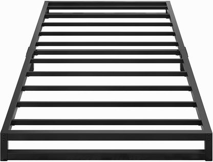 Lutown-Teen 6 Inch Twin XL Bed Frames Heavy Duty Sturdy Metal Platform Bed Frame No Box Spring Needed, Noise Free, Easy Assembly, Black