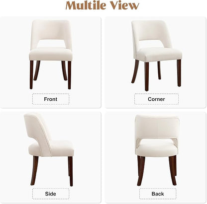 Dining Chairs Set of 2,Modern Linen Dining Room Chairs with Thick Cushions,Upholstered Kitchen Dining Room Chairs for Dining Living Room Beige