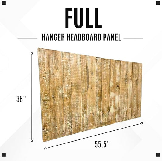 Barn Walls Boho Whitewash Headboard, Bohemian Design, Solid Wood Headboard, Floating Panels, Wall Mount, Adjustable Height, Easy Assembly, Full Size