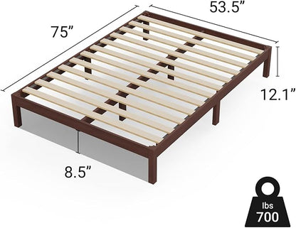 LIFEMENT Full Bed Frame Classic Wood Platform, Noise Free, Under Bed Storage, No Box Spring Needed, Easy Assembly, Espresso