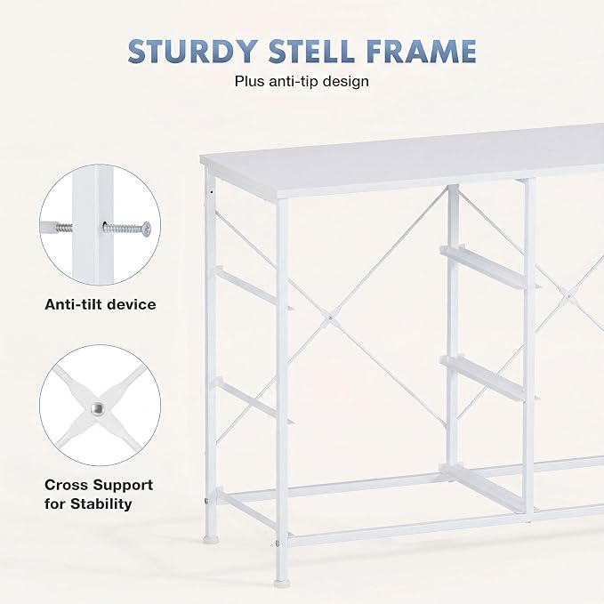 DUMOS White Bedroom Dresser for Closet, Fabric Dresser, Chest of 6 Drawers | Storage Organizer, Small Space TV Stand for Living Room, Anti-tip and Wooden Top, Home Furniture, Hallway