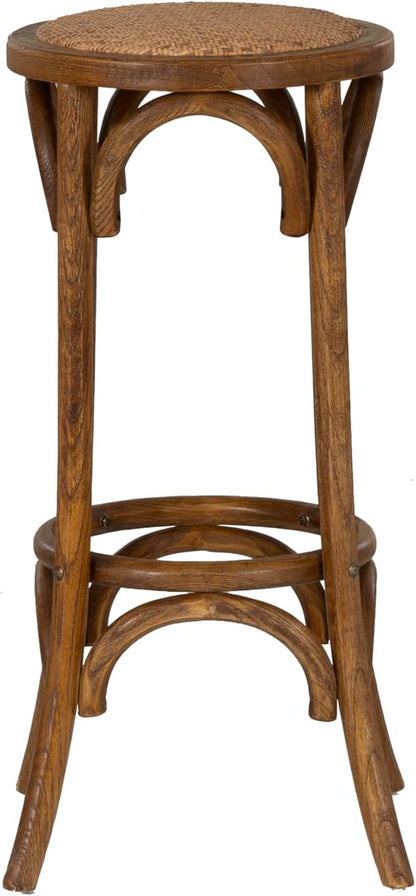 Linon Home Décor Tampa Walnut Backless Bar Stool,