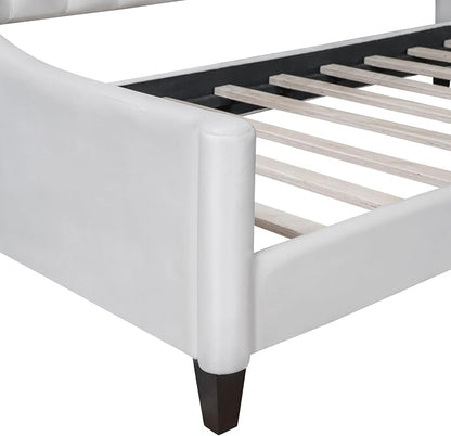 Ball & Cast Twin Size Daybed,Velvet Upholstered Day Bed Frame with Button Tufted Backrest,Modern Sofa Bed for Living Room, Bedroom,Guest Room,No Box Spring Needed,Beige