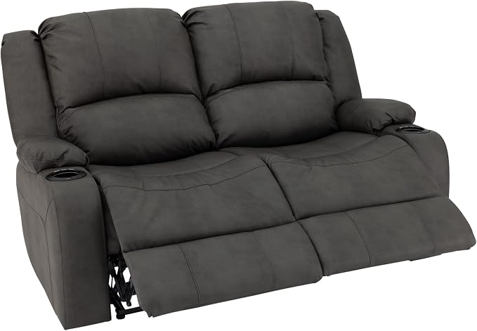 RecPro Charles 58" RV Wall Hugger Reclining Sofa | Gunmetal