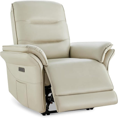 KISLOT Power Recliner Chair with Adjustable Headrest and Footrest, Dual Motor Leather Reclining Chair with USB/Type-C Charging, Zero Gravity Modern Electric Recliner for Adults Living Room Bedroom