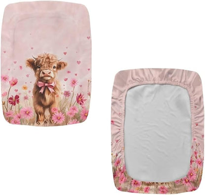 Covers for Bar Stool Seats Highland Cow Daisy Foot Stool Covers Rectangular Valentines Party Decortaion Rectangle Stool Cover Stretch Seat Covers for Bar Stool Chairs
