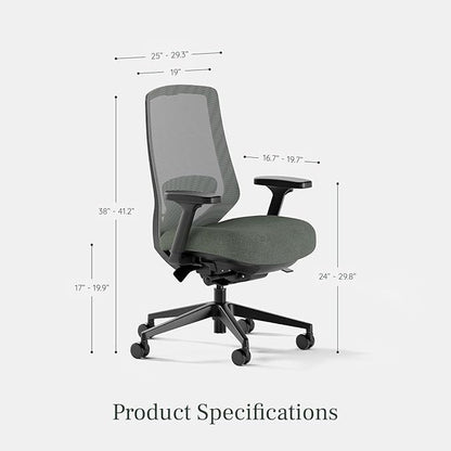 Branch Ergonomic Chair Pro - Mesh Office Chair with 14 Points of Adjustment - Height, Depth & Tilt Adjustable - 5D Armrests - Forward Tilt, Smooth Recline, and Lumbar Support - Everglade