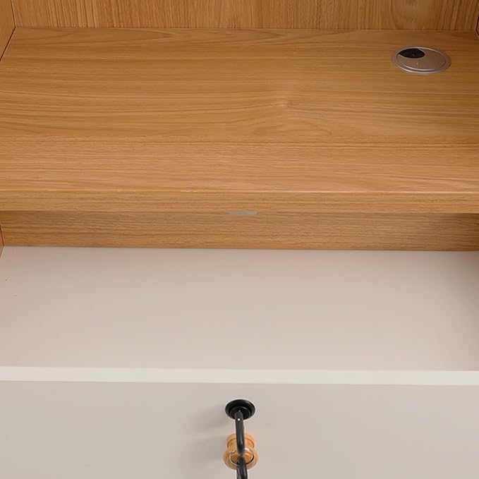 Reception Desk with Counter, Front Desk Reception Counter with LED Light & Lockable Drawer, Wooden Checkout Counter for Lobbies, Salons, Retail, Home Offices, Reception Room - Oak Color