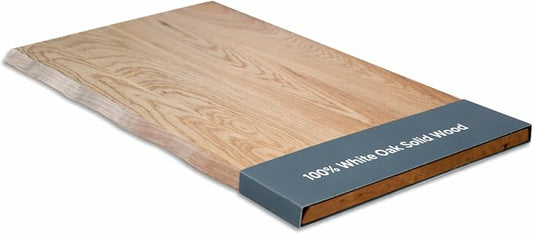 White Oak Solid Wood Table Top - Live Edge Wood Slab for Desktop, Countertop, Laundry, DIY Tabletop, Desk Top - 27" D x 48" W, Fully Finished and Scratch Resistant