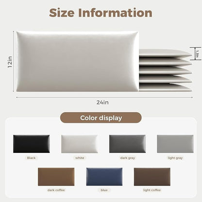 Purple Faux Leather Headboard for Queen Bed - 6-Panel Peel & Stick Wall-Mount or Freestanding Design, 24x12-Inch Upholstered Panels