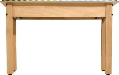 Contender Time-2-Play Kids Activity Play Table, Compatible with Lego Bricks, Extra Sturdy Birch Plywood, 35" W X 15.5" D, Blue & Green, 16" Legs for Toddlers