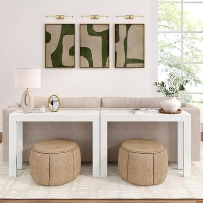 Plank+Beam Modern Solid Wood Console Table, 46 Inch, Sofa Table, Narrow Entryway Table for Hallway, Behind The Couch, Living Room, Foyer, Easy Assembly, White