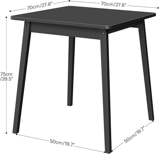 HOOBRO Bamboo Dining Table, Square Dining Table for 2, 27.6" Kitchen Table for Small Space, Writing Table, Easy to Assemble, for Dining Room, Living Room, Office, Kitchen, Apartment, Black BK70CZ01G1